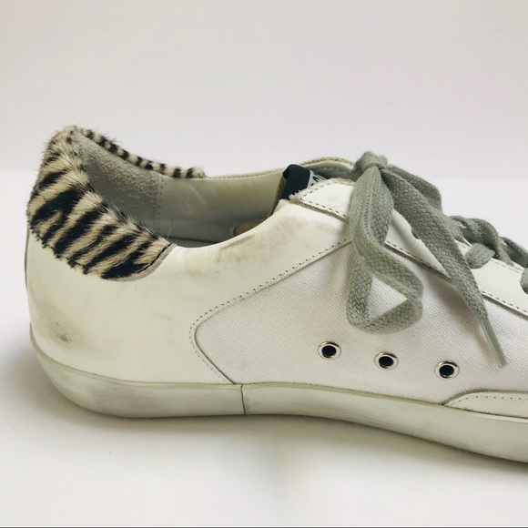 GOLDEN GOOSE Zebra Glitter Superstar Sneakers 40 - Picture 8 of 15